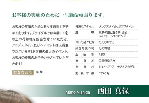 Hair Salon Moz 三重県四日市 桑名の美容室 Moz もづ美容室 スタッフのご紹介